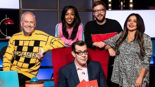 Angellica Bell, Gyles Brandreth, Scarlett Moffatt, and Iain Stirling (2/5) Angellica Bell, Gyles Brandreth, Scarlett Moffatt, and Iain Stirling (2/5)