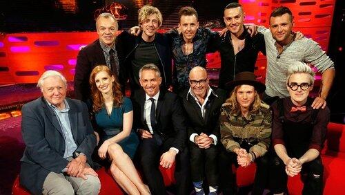 Sir David Attenborough, Gary Lineker, Jessica Chastain, Harry Hill, McBusted Sir David Attenborough, Gary Lineker, Jessica Chastain, Harry Hill, McBusted