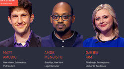 Matt Amodio Vs. Amde Mengistu Vs. Gabbie Kim, show # 8401. Season Premiere Matt Amodio Vs. Amde Mengistu Vs. Gabbie Kim, show # 8401. Season Premiere