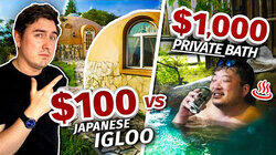Staying in Japan's $100 IGLOO Hotel vs. $1,000 PRIVATE Bath Inn