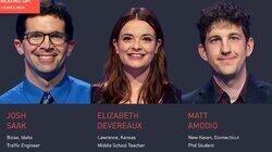 Josh Saak Vs. Elizabeth Devereaux Vs. Matt Amodio, show # 8383. Josh Saak Vs. Elizabeth Devereaux Vs. Matt Amodio, show # 8383.