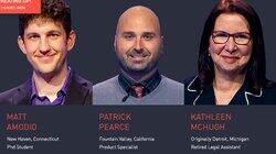 Matt Amodio Vs. Patrick Pearce Vs. Kathleen Mchugh, show # 8386. Matt Amodio Vs. Patrick Pearce Vs. Kathleen Mchugh, show # 8386.