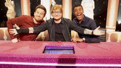 Ed Sheeran, Chris Kamara, Nadia Sawalha, Chris Ramsey, Louis Walsh Ed Sheeran, Chris Kamara, Nadia Sawalha, Chris Ramsey, Louis Walsh