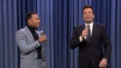 John Legend, Hasan Minhaj, John Legend with The Roots John Legend, Hasan Minhaj, John Legend with The Roots