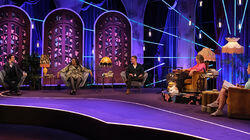 Jimmy Carr, Judi Love, Richard Bacon Jimmy Carr, Judi Love, Richard Bacon