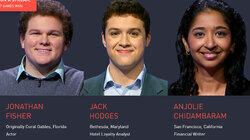 Jonathan Fisher Vs. Jack Hodges Vs. Anjolie Chidambaram, show # 8428. Jonathan Fisher Vs. Jack Hodges Vs. Anjolie Chidambaram, show # 8428.