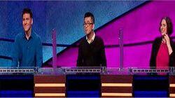 James Holzhauer Vs. Tyler Lee Vs. Robin Falco, show # 7915. James Holzhauer Vs. Tyler Lee Vs. Robin Falco, show # 7915.