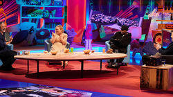 David Baddiel, Nicola Coughlan and Darren Harriott David Baddiel, Nicola Coughlan and Darren Harriott