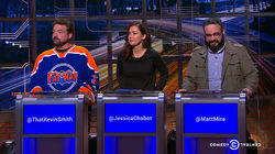 Jessica Chobot, Matt Mira & Kevin Smith Jessica Chobot, Matt Mira & Kevin Smith