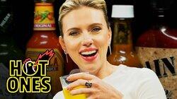 Scarlett Johansson Tries to Not Spoil Avengers While Eating Spicy Wings Scarlett Johansson Tries to Not Spoil Avengers While Eating Spicy Wings