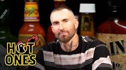 Adam Levine Gives a Halftime Speech While Eating Spicy Wings Adam Levine Gives a Halftime Speech While Eating Spicy Wings