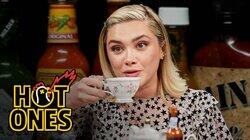 Florence Pugh Sweats From Her Eyebrows While Eating Spicy Wings Florence Pugh Sweats From Her Eyebrows While Eating Spicy Wings