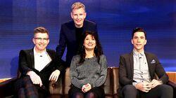 Russell Kane, Shappi Khorsandi, Gareth Malone Russell Kane, Shappi Khorsandi, Gareth Malone