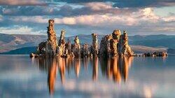 What Are These Strange Towers Growing Out of This Lake?