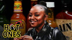 Quinta Brunson Faces Her Fear of Hot Ones While Eating Spicy Wings Quinta Brunson Faces Her Fear of Hot Ones While Eating Spicy Wings