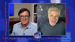Stephen Colbert from home, with Jon Stewart Stephen Colbert from home, with Jon Stewart