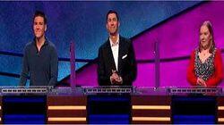 James Holzhauer Vs. Rob Hornick Vs. Rebecca Mcnitt, show # 7911. James Holzhauer Vs. Rob Hornick Vs. Rebecca Mcnitt, show # 7911.