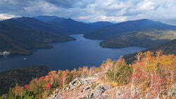 Lake Shikaribetsu from Autumn to Winter Lake Shikaribetsu from Autumn to Winter