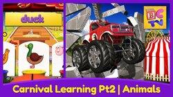 Farm Animals for Kids Pt 2 - Learn the Names and Sounds with Monster Trucks & a Carnival Game Farm Animals for Kids Pt 2 - Learn the Names and Sounds with Monster Trucks & a Carnival Game