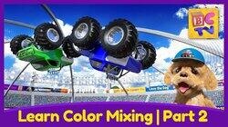 Learn Color Mixing with Monster Trucks Part 2 Learn Color Mixing with Monster Trucks Part 2